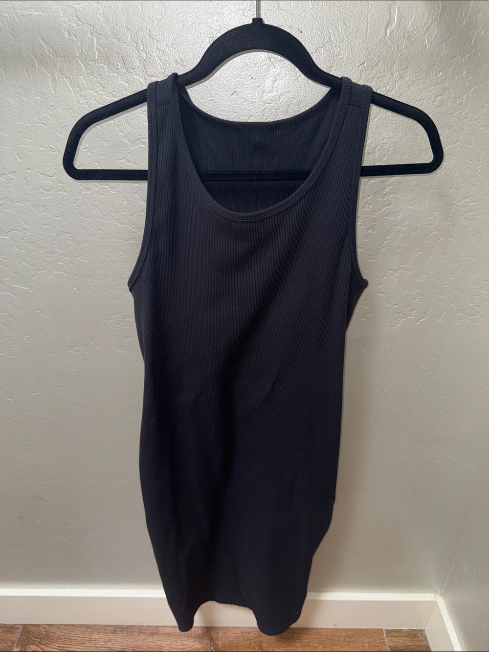 Zella Black Ribbed Tank Dress
